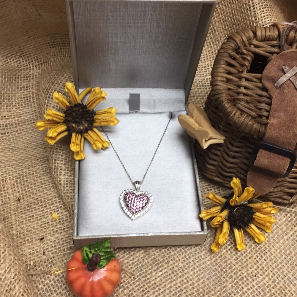 Zales pink sapphire heart necklace